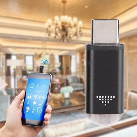 Télécommande infrarouge portable pour smartphone avec adaptateur sans fil Type C, housse silicone et anneau porte-clés. (1/5)