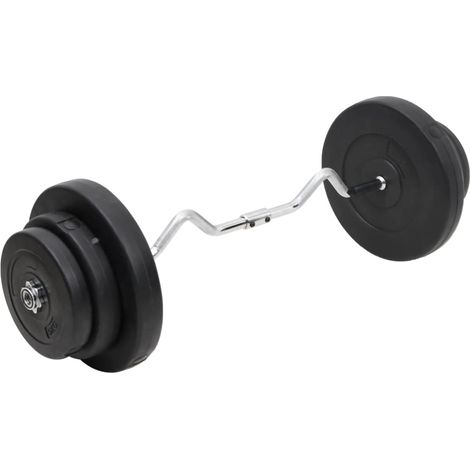 vidaXL Bilanciere Curvo con Dischi 60 kg
