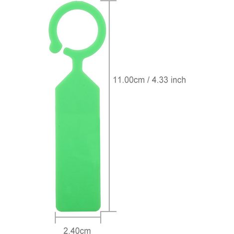Wiederverwendbare, wasserfeste Gartenmarkierungsetiketten – 100er-Packung farbige Kunststoff-Hängeetiketten (Weiß/Grün/Gelb), 11 x 2,4 cm, für Garten, Setzlinge und Pflanzenkennzeichnung (1/5)