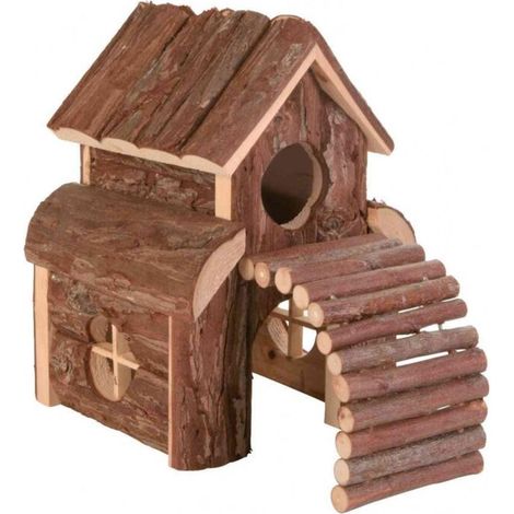 Maison finn, hamster, en bois d'écorce - 13 × 20 × 20 cm
