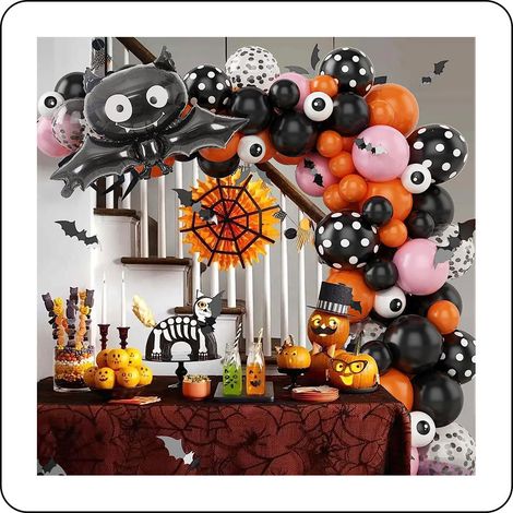 Nappe en polyester et dentelle pour la décoration d'Halloween, nappe imperméable à l'ambiance festive (orange) (1/5)