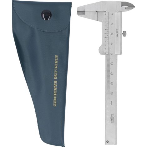 GARRYFIZH Pied à coulisse de poche à double échelle en acier inoxydable, outil de mesure pour profondeur et diamètre de marche de 0 à 80 mm, ± 0,05 mm