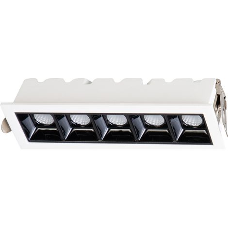 Rechteckige weiße LED-Einbauleuchte 10W warmweiß SOLAR Light Prestige