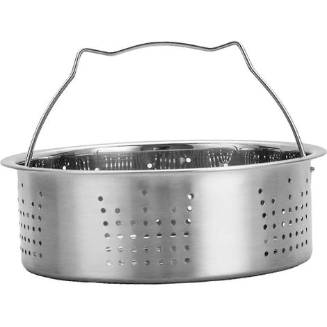 Panier vapeur en acier inoxydable avec poignée pour raviolis, fruits de mer et légumes (1/4)