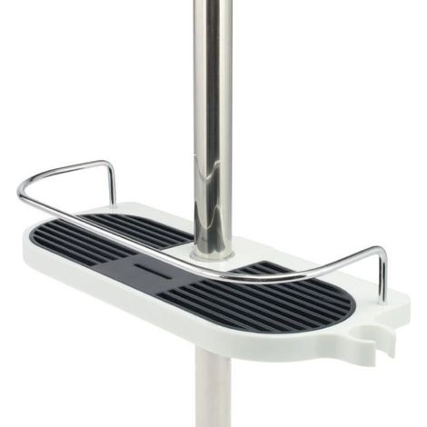 Étagère de douche bremermann en plastique et acier inoxydable pour barres de douche, différentes largeurs de barres (1/4)