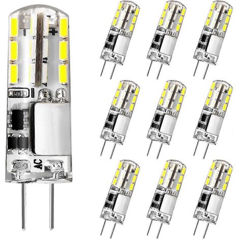 Ampoule LED G4, 12 V 2 W équivalent à une ampoule halogène de 20 W, blanc froid 6000 K, 180 lm, sans scintillement, ampoule à économie d'énergie pour hotte aspirante ou lustre, sans variation d'intens (1/5)