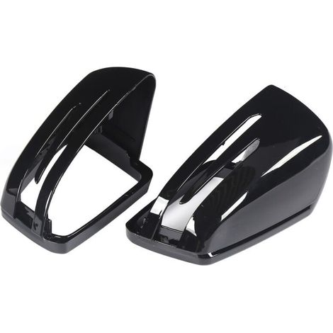 Couvercles de rétroviseurs latéraux pour Mercedes Benz Classe A B C E CLA GLA GLK – Finition noire brillante en ABS – Protection contre rayures et poussière
