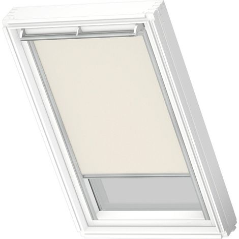 Tenda oscurante manuale per finestra da tetto VELUX, beige DKL MK04, telaio grigio VELUX