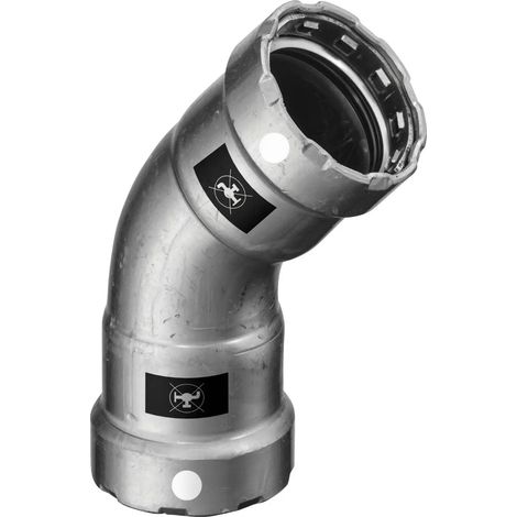 Viega Codo en S Megapress 45 grados, DN 40 Acero no aleado, recubrimiento de zinc-níquel Modelo 4326, 769932