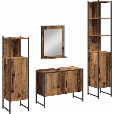 Maison Exclusive - Set di mobili per il bagno 4 pcs Marrone Legno multistrato