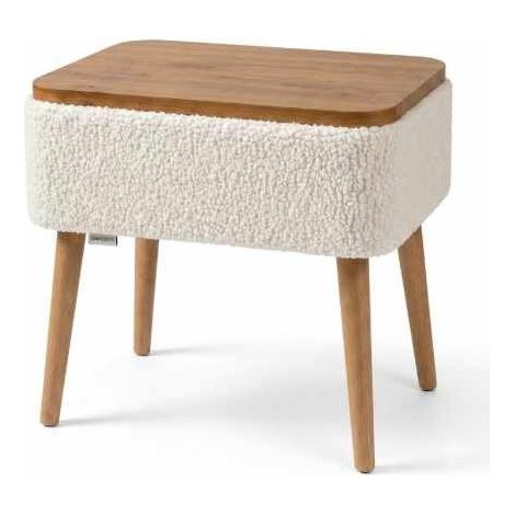 Table de chevet en bois "Nova" - 45 x 30 x 55 cm - Blanc (1/4)