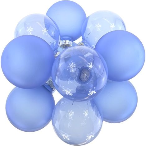 Christbaumkugeln Sky Blue 3 x transparent & 3 x matt Ø 6 cm aus Glas - 6er Set