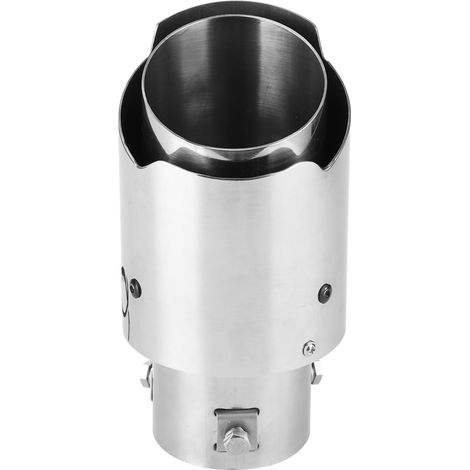 Embout d'échappement inox 63mm entrée 89mm sortie avec lumière bleue accessoire universel pour voiture tube acier finition polie (1/4)