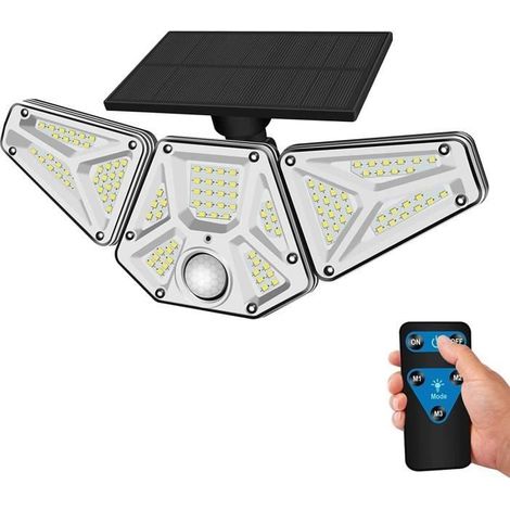 Lampe Solaire Extérieur 113 LED avec Télécommande et Détecteur de Mouvement pour Jardin Cour Garage (1/4)