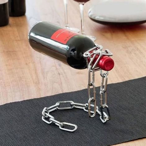 Porte-Bouteille - Support Vin Acier Inoxydable - Illusion Flottante - Pour Décoration Intérieure - 1 Pièce (1/5)