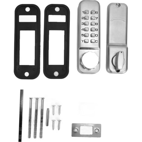 Verrou mécanique à code pour porte double en bois, verrouillage manuel pour bureau, targette extérieure étanche pour portail de jardin (1/5)
