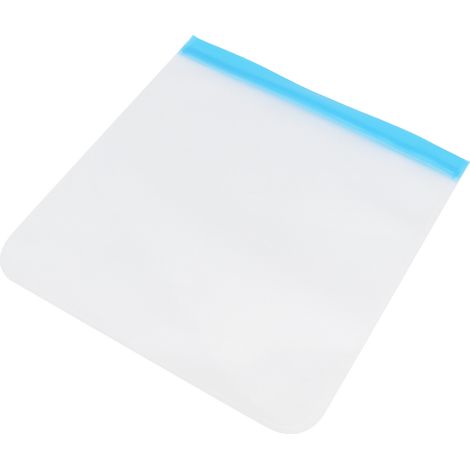 Sachet de conservation alimentaire en PEVA, translucide et givré, pour fruits et légumes, bleu uni, 28 x 27 cm (1/5)