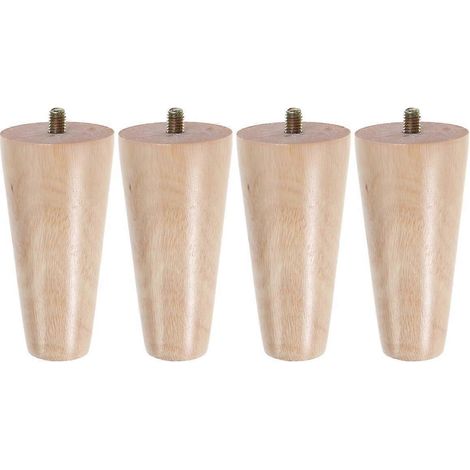 pieds de canapé en bois massif, pieds de remplacement pour meubles, design conique, compatibles avec canapés, lits et chaises. (1/5)