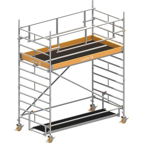 Layher Rollgerüst Uni Breit P2 Safety Plus mit Doppelgeländer 4,20m AH (1/3)