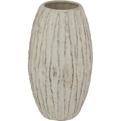 Lorenzo Large Fin Vase - Ceramic - L27 x W27 x H49 cm - White