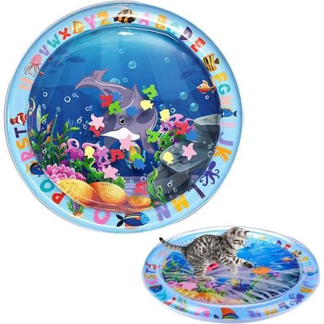 Tapis de Jeu d'Eau - Chat - Gonflable - PVC de Haute Qualité - Portable - Épaissi (1/4)
