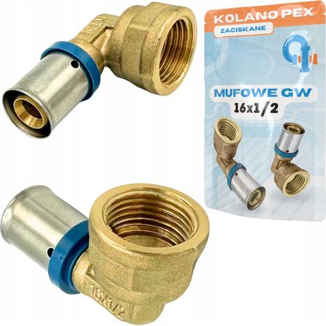 Codo PEX 16x1/2 gw Conector de manguito Prensado (1/5)