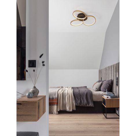 Plafoniera LED Nova Luce Elize alluminio nero Ø 55 cm 28 W 3000 K dimmerabile per soggiorno 1600 lm rif. 9248112 (1/5)