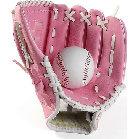 Gant de softball rose pour gaucher, taille 12 pouces, gant de baseball épais pour lanceur de champ intérieur. (1/5)