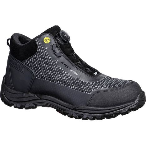 Portwest Girder Composite Mid Boot S3S ESD SR FO FE04 Gr. 42 Black/Grey