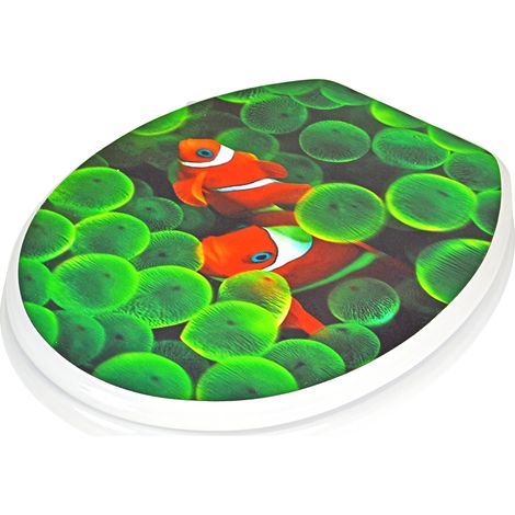 WC-Sitz 3D-Motiv Karibik Steg Fisch 37x44cm Toilettendeckel Klobrille Klodeckel - Fische