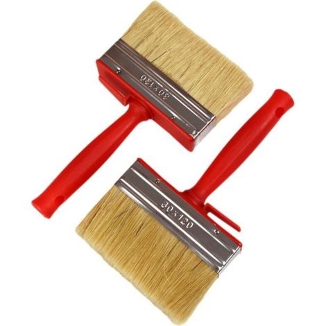 Lot de 2 pinceaux de peinture fixes, adaptés pour la peinture, le revêtement, les murs, le bois, les meubles (1/5)