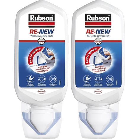 RE-NEW Blanc (1 x 80ml), mastic sanitaire blanc à base de silicone, s'applique sur le joint déjà existant, mastic étanche & anti-moisissures (Lot de 2) (1/5)
