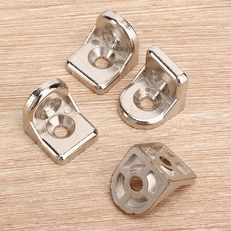 Lot de 10 équerres de raccordement pour profilés aluminium, équerres galvanisées 2020, raccord d'angle droit (1/5)
