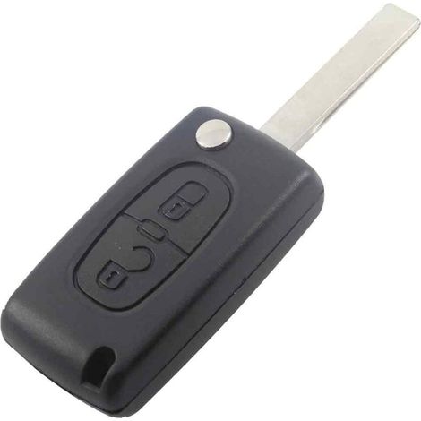 Schlüsselanhänger-Gehäuse – Kompatibel mit CE0523 – Für Peugeot 207, 307, 308, 407, 408, 3008, 5008 und Citroën C2, C3, C4, C5, C6, C8 – 2 Tasten – Ersatz-Klappschlüsselgehäuse (1/5)