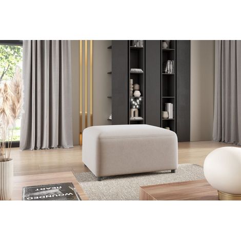 Polsterhocker Designerhocker Hocker MEGAN in Stoff Salvador Hellbeige (1/3)
