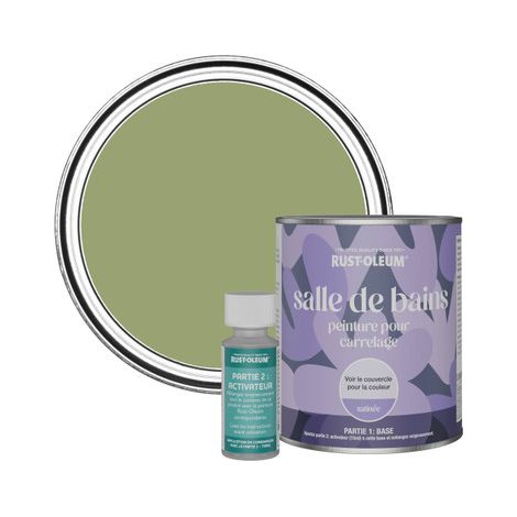 Peinture pour Carrelage de Salle de Bain, Finition Satinée - Terrain Connu 750ml (1/3)