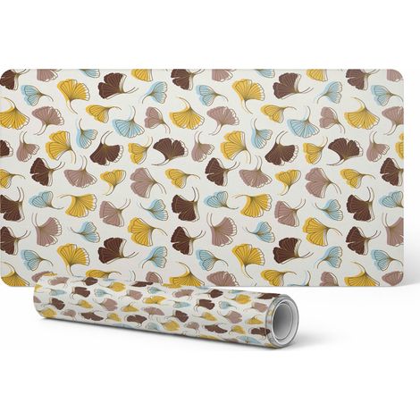 Alfombrilla protectora para escritorio, teclado y rat贸n con estampado de hojas de ginkgo, 90x45 cm. (1/5)