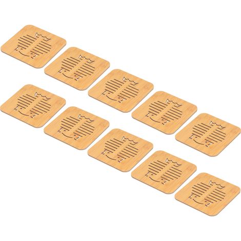 10 Stück hohle Tischsets aus Bambusimitat, isolierend, hitzebeständig, für Schüsseln und Tassen, Küchenzubehör, Eulenform (1/5)