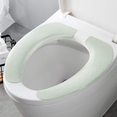3 Pièces Housse de Siège de Toilette, Couverture de Siège de Toilette, Housse pour Abattant de WC, Couvre Siège de Toilette à Adsorption, Housse de Cuvette Toilette, Vert (1/5)