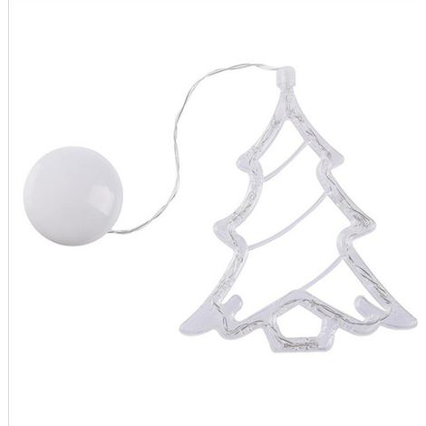 Lumière de fenêtre de noël, jolie décoration intérieure et extérieure, LED suspendues pour la maison, fête en forme d'arbre (1/5)