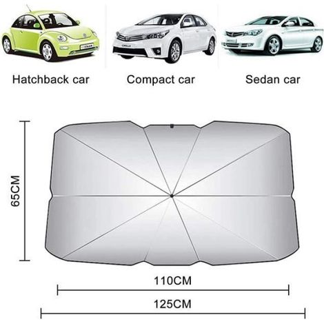 Pare Soleil Parapluie Voiture - - Protection UV - Pare-brise avant (1/4)
