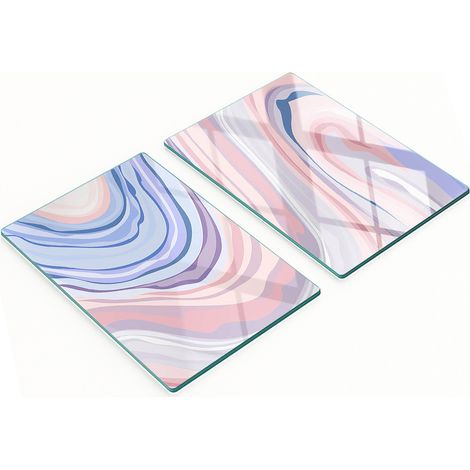 Dekorative Schneidebretter aus gehärtetem Glas, abstraktes Wellenmuster, 2 x 40 x 52 cm (1/5)