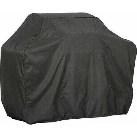 La housse de gril est fabriquée en tissu Oxford 210D, plaqué argent noir, imperméable, durable, indéchirable et anti-poussière, convient pour barbecue, gril à gaz, gril à charbon électrique, 145 x 61 (1/5)