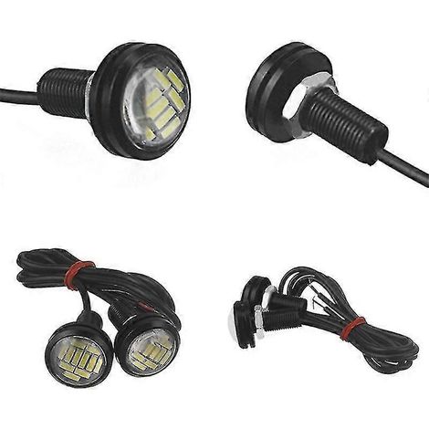 Lot de 2 feux de jour LED de secours 12 V 15 W, projecteur type œil d'aigle pour voiture (1/5)