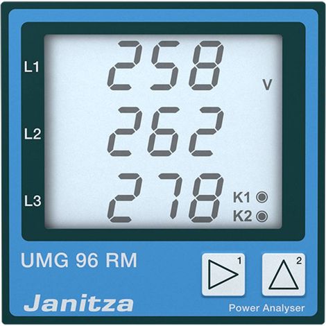 Janitza UMG 96RM-M strumento universale di misura L-N: 10-300 VCA L-L: 18-520 VCA (1/4)
