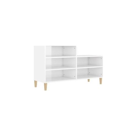 Armoire à chaussure Blanc brillant 102x36x60 Bois ingénierie (1/5)