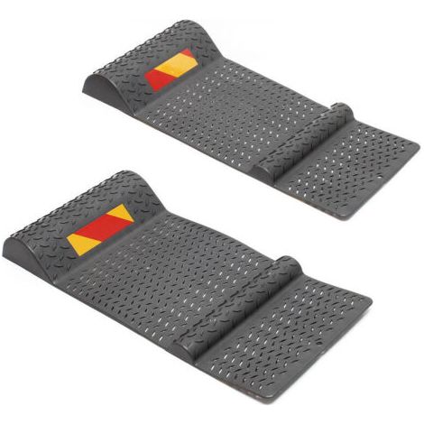Lot 2x Butoir de voiture – 528 x 250 x 52 mm – Auto-adhésif – Tapis de parking comme Aide au stationnement Seuil de freinage Auto Garage Véhicule