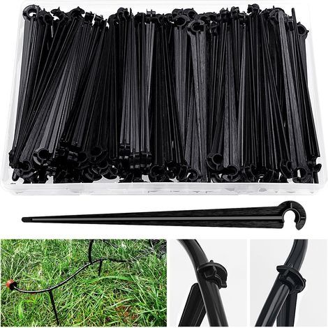 100 Pieces Irriging Drip Pipe Support Stakes, for Drip Tube 4/7 mm, for Vegetable Gardens, Flowerbeds (1/5)