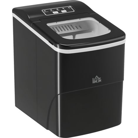 HOMCOM Ice Maker 12kg/24H Production with Scoop Basket for Home Office Black