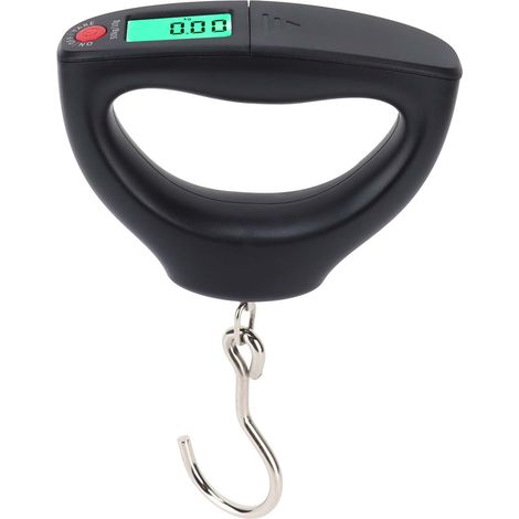 Gepäckwaage aus ABS und Edelstahl mit schnell reagierendem LCD-Display und gebogenem Griff für Reisende, für Expresslieferungen und zum Wiegen von Lebensmitteln (1/5)